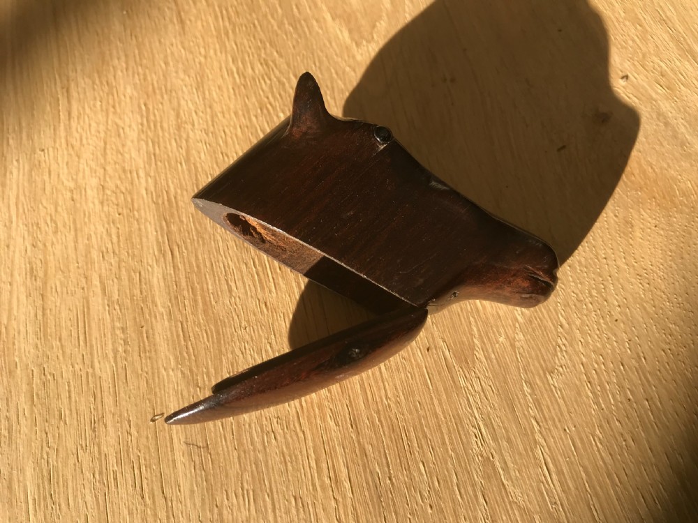 Antique Snuff Box - Horses Head - treen View III