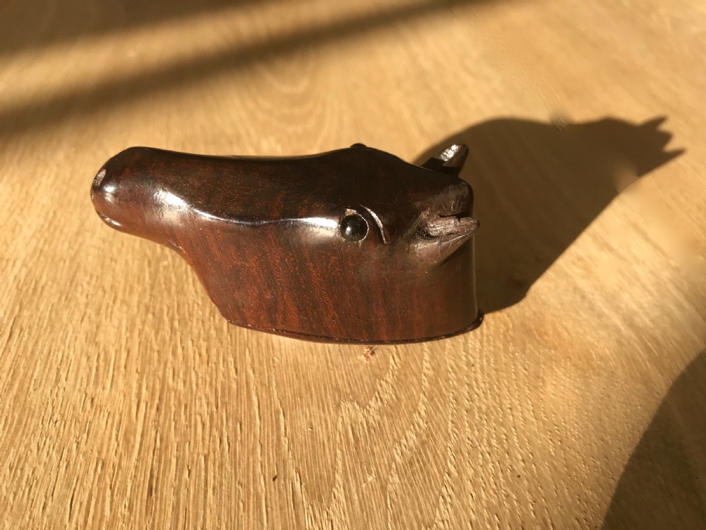 Antique Snuff Box - Horses Head - treen View V