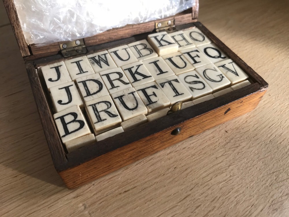 An antique alphabet/ spelling set - treen View III