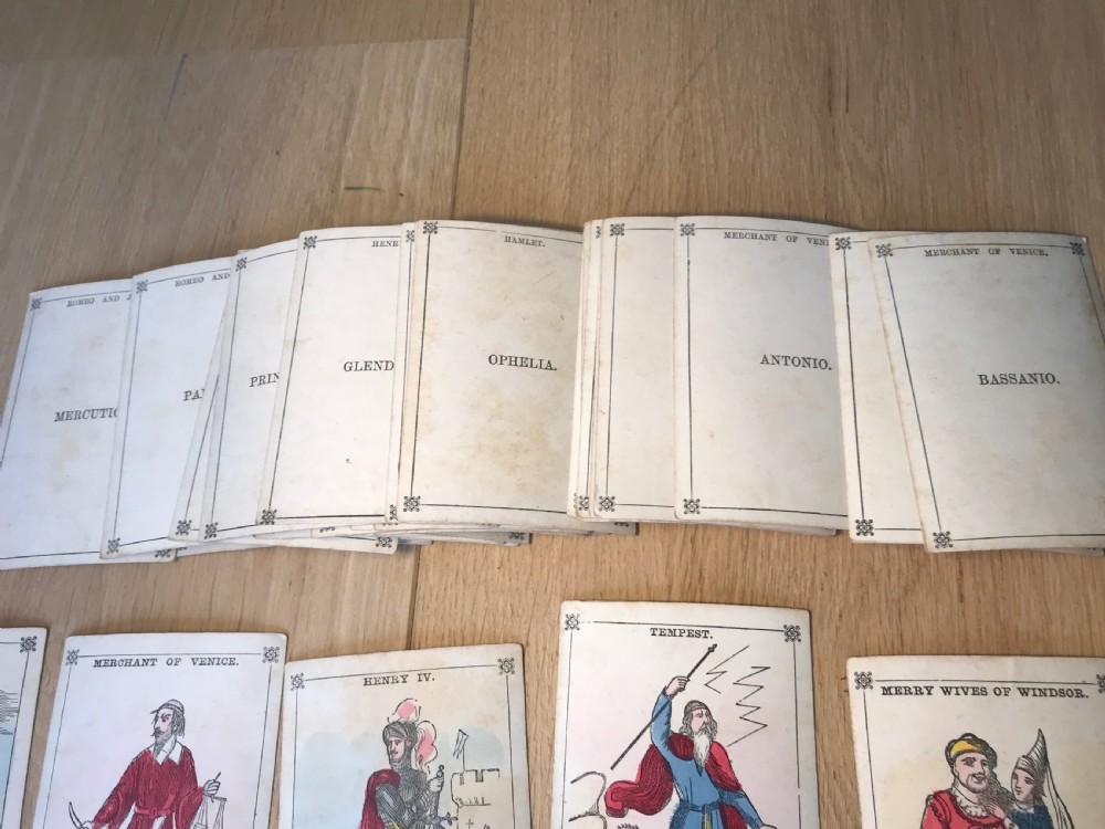 A complete set of hand coloured Shakespeare cards - Game View III