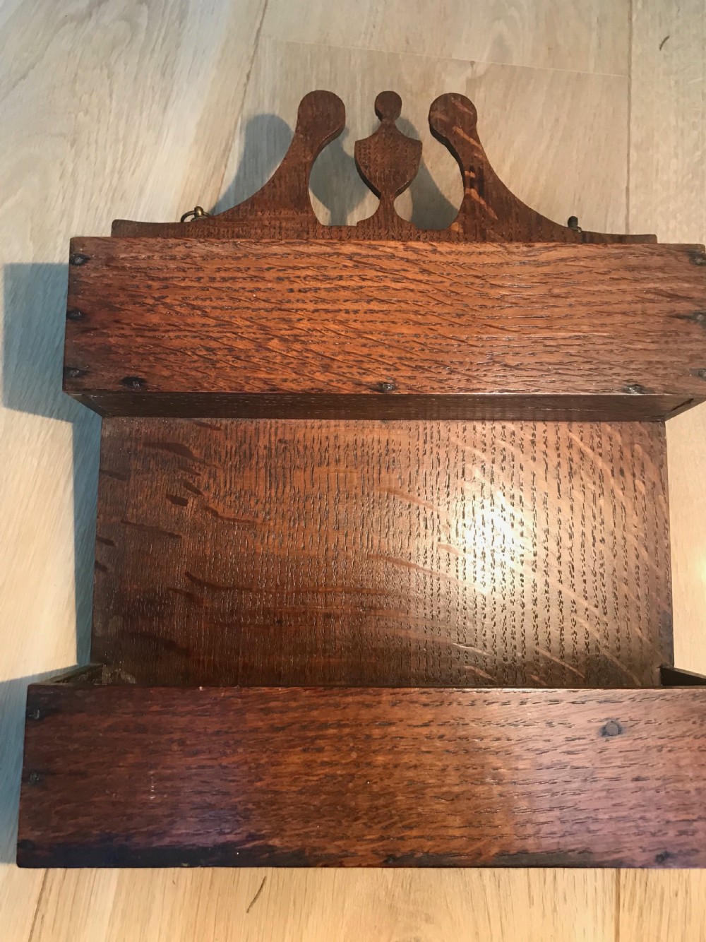 Antique Georgian Oak Treen Spill Holder