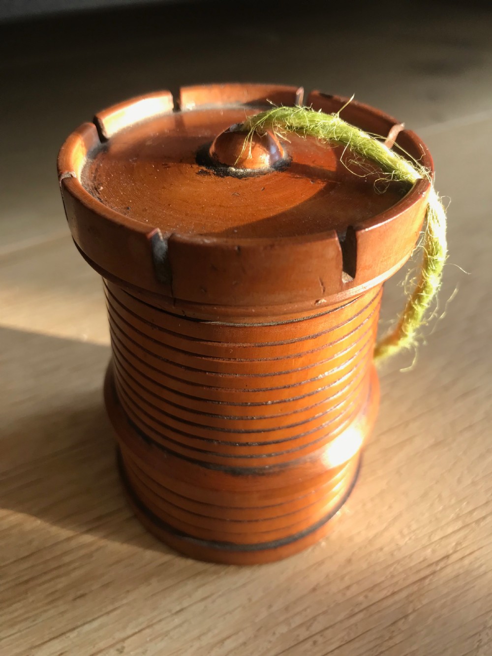 Antique Boxwood String Box