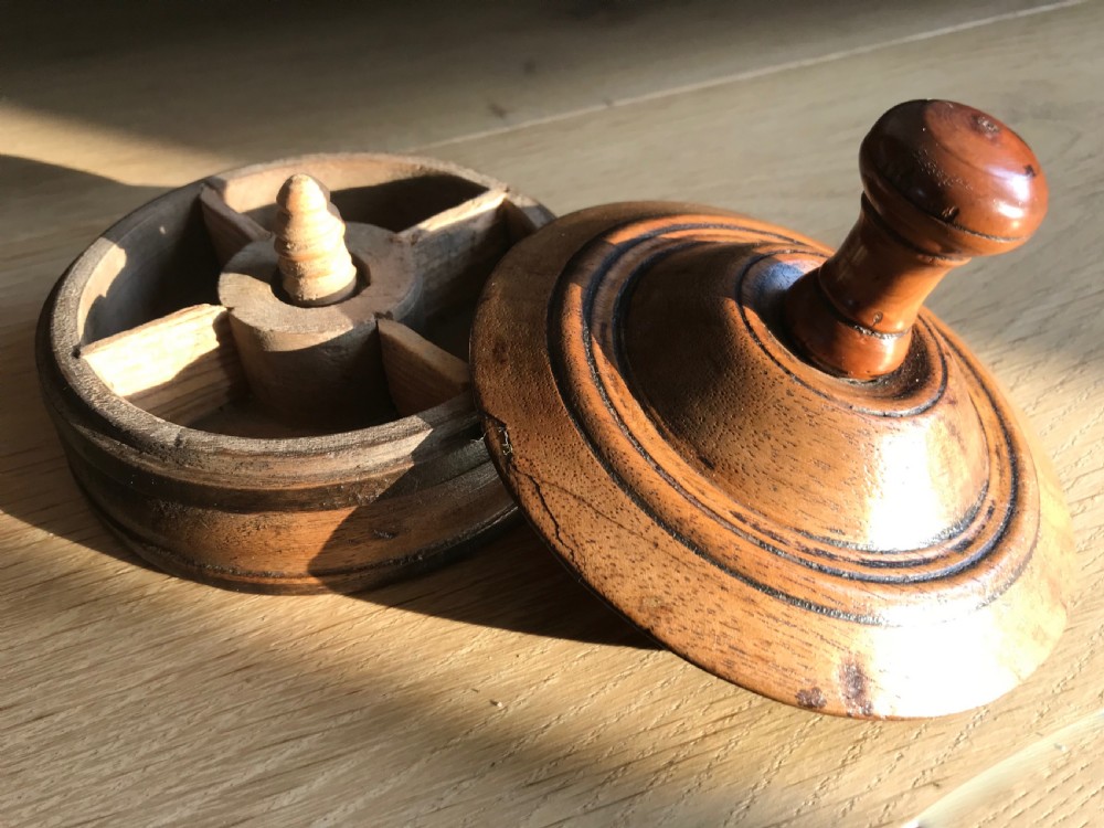 Antique Treen 18th cEntury Spice Box - small size View II