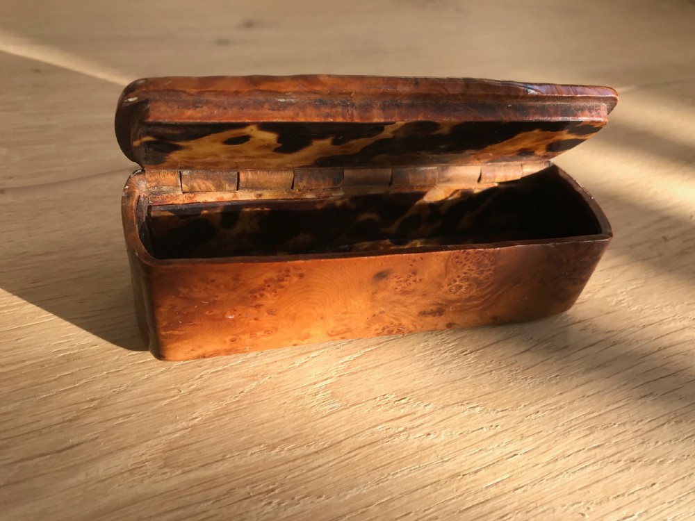 Antique Burr Yew Snuff Box View II