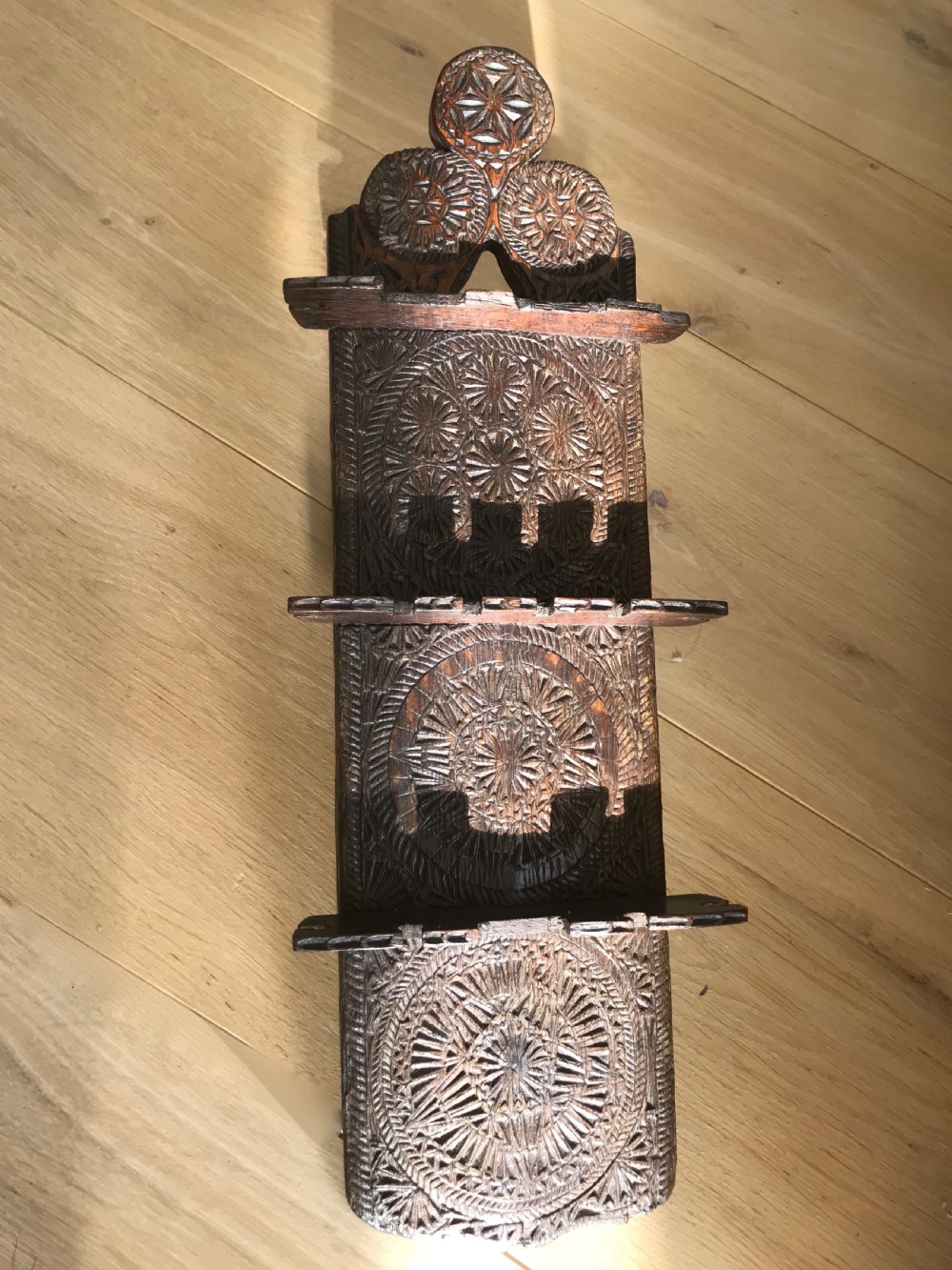 A Rare  Antique Carved Spoon Rack