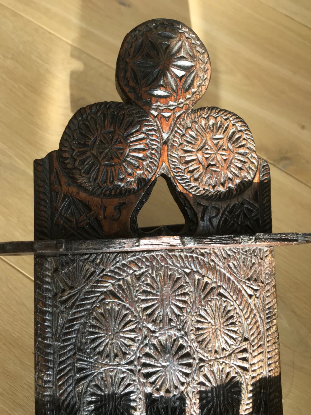 A Rare  Antique Carved Spoon Rack View II