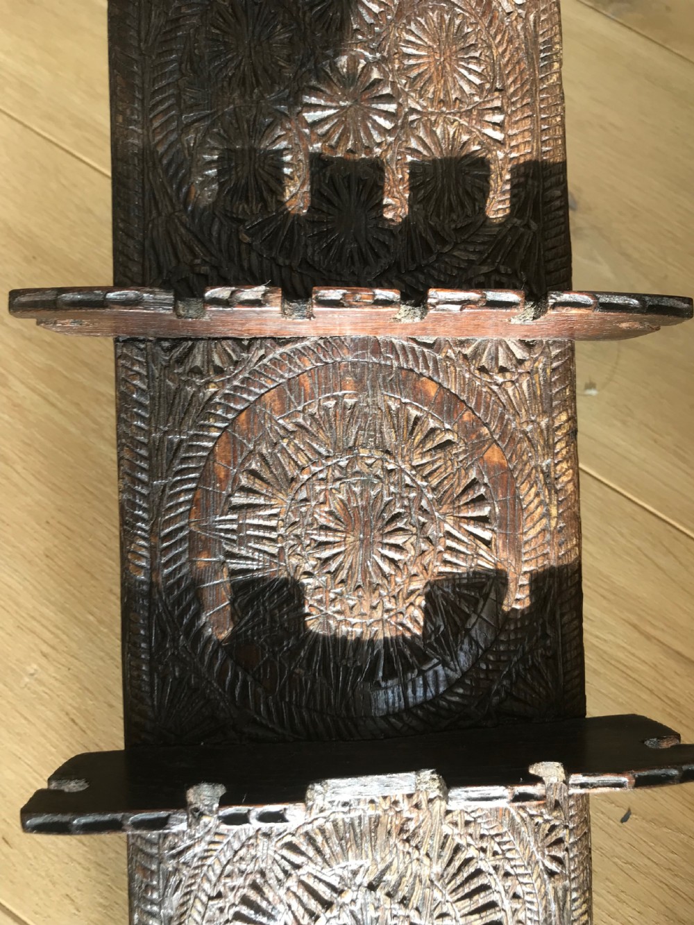 A Rare  Antique Carved Spoon Rack View IV