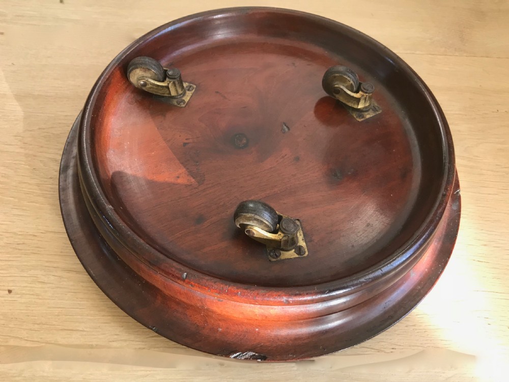 A Large Antique Wine Coaster on Casters View II