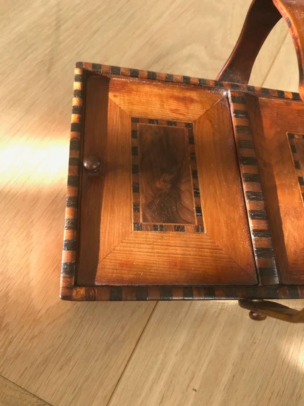 Antique Killarney Ware Pannier Basket - treen View III