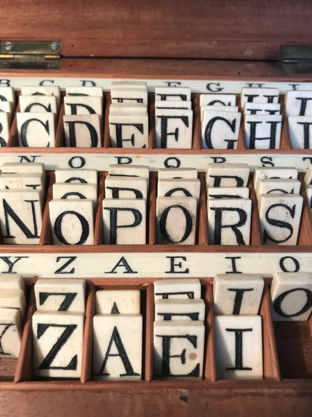 Antique Alphabet Box - learn to spell/write View II
