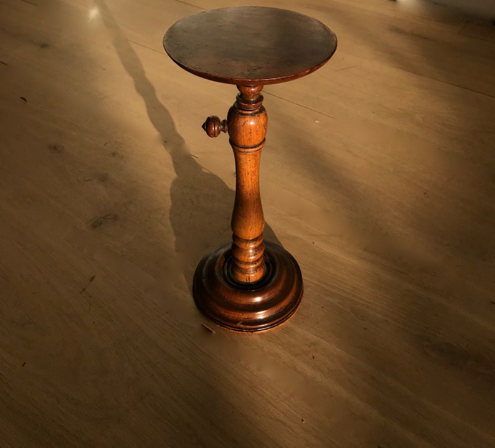 An Antique Mahogany Adjustable Candle Stand - large size View II