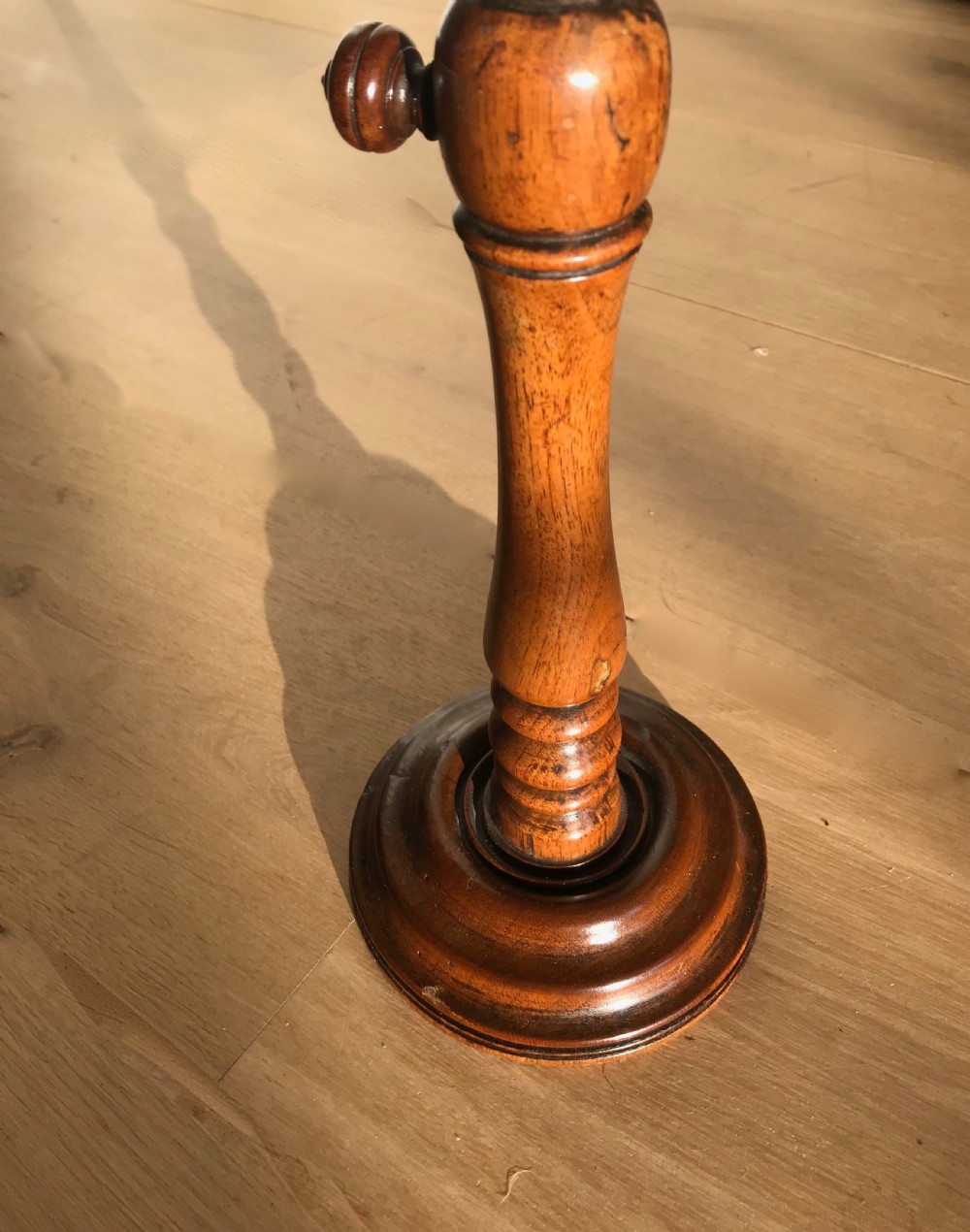 An Antique Mahogany Adjustable Candle Stand - large size View III