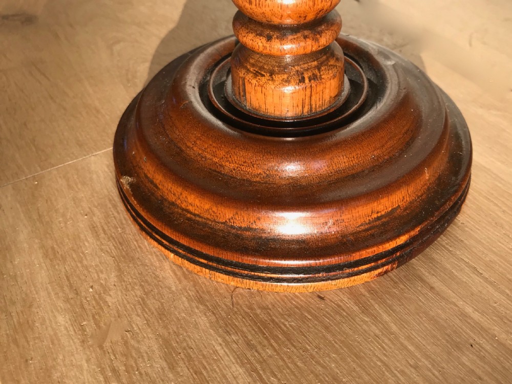 An Antique Mahogany Adjustable Candle Stand - large size View V