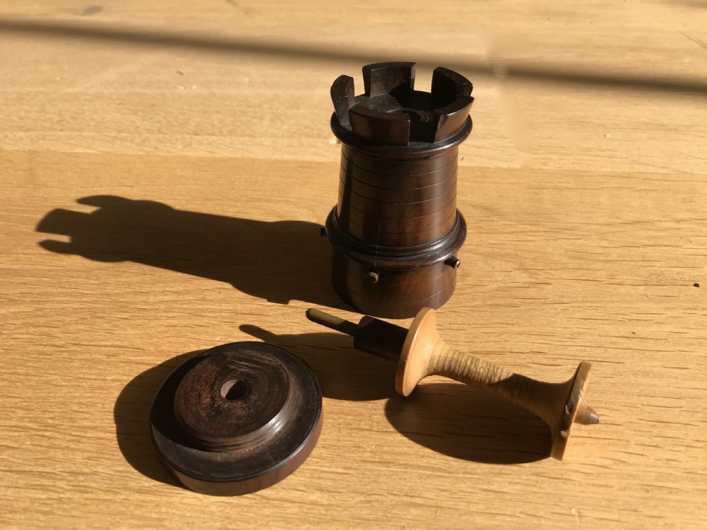A 19th century lignum vitae spool holder - treen View II