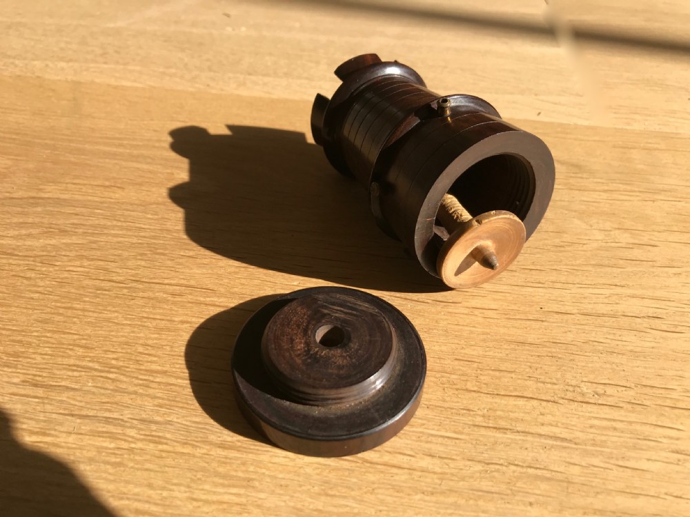 A 19th century lignum vitae spool holder - treen View III