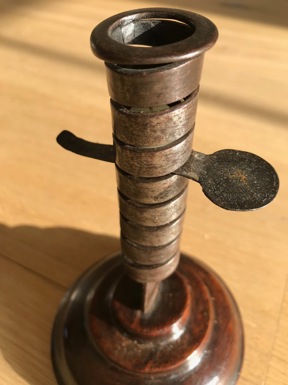 A rare 18th century English spiral candlestick  View III