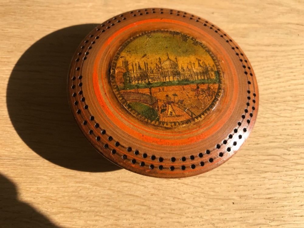 A Rare Size Mini Antique Tunbridge Ware Cribbage Board View II
