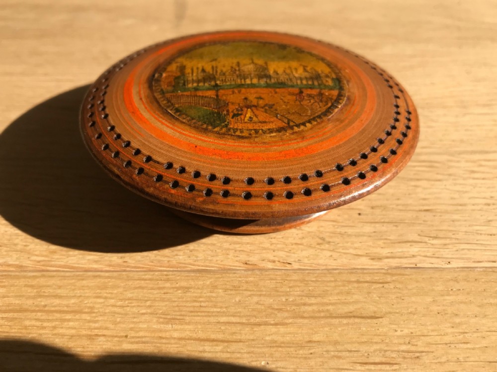 A Rare Size Mini Antique Tunbridge Ware Cribbage Board View III