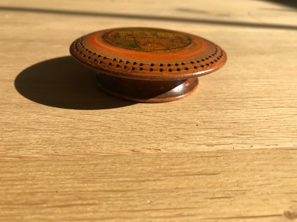 A Rare Size Mini Antique Tunbridge Ware Cribbage Board View IV