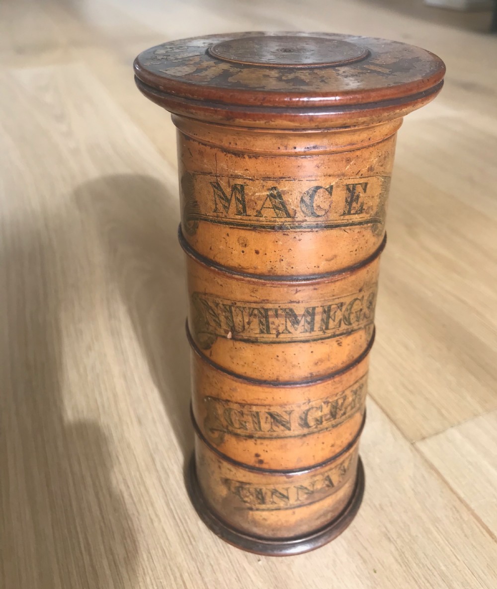 Antique Treen Spice Tower - four tier