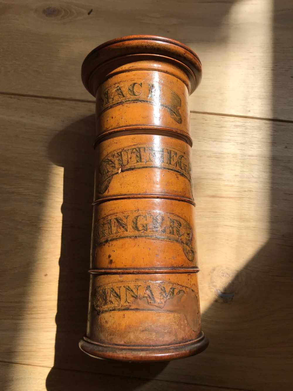Antique Treen Spice Tower - four tier View II