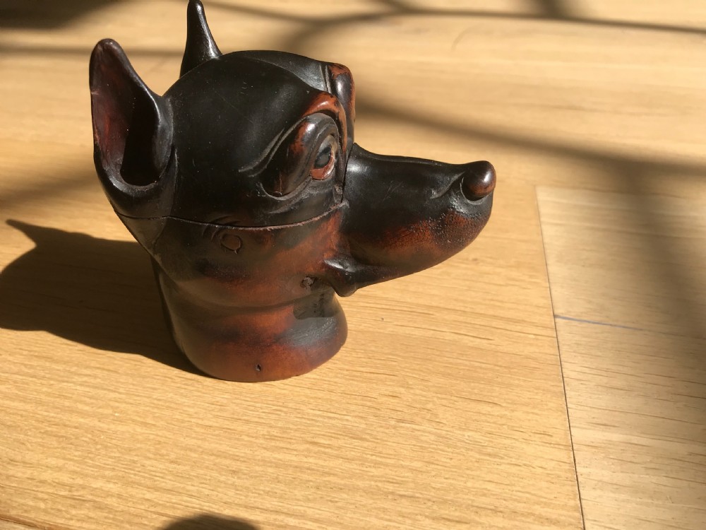Antique Dog's Head Ink Well