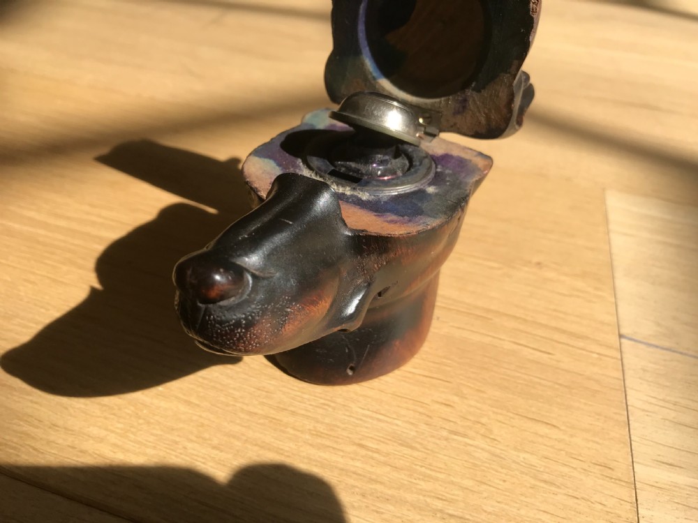 Antique Dog's Head Ink Well View II