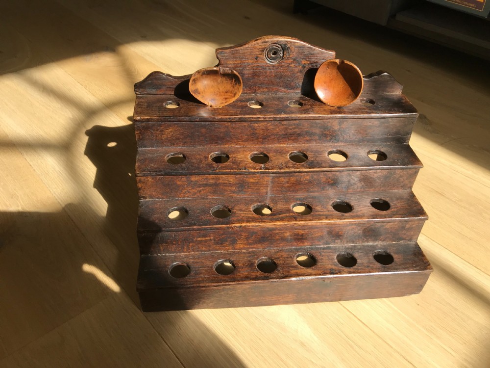 Antique Welsh Oak Spoon Rack
