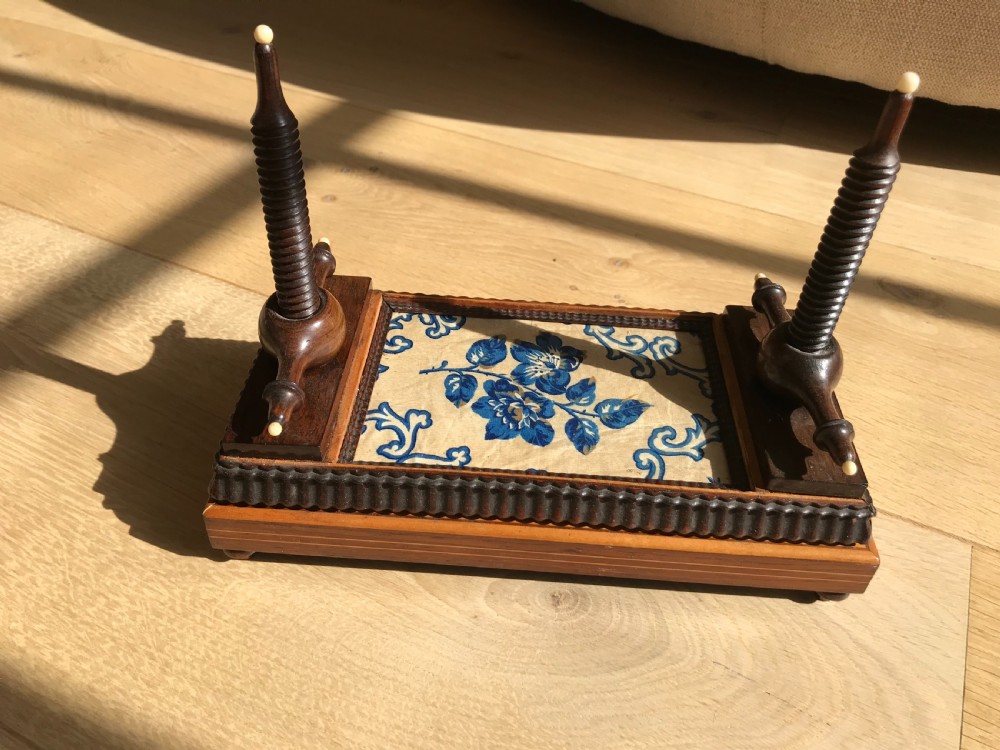 A Small Antique Flower Press - treen