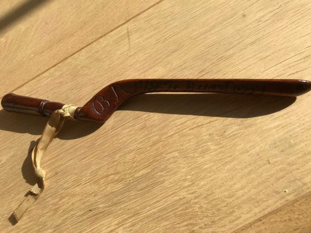 Antique Fruitwood Knitting Sheath - Unusually name of village & dated View II