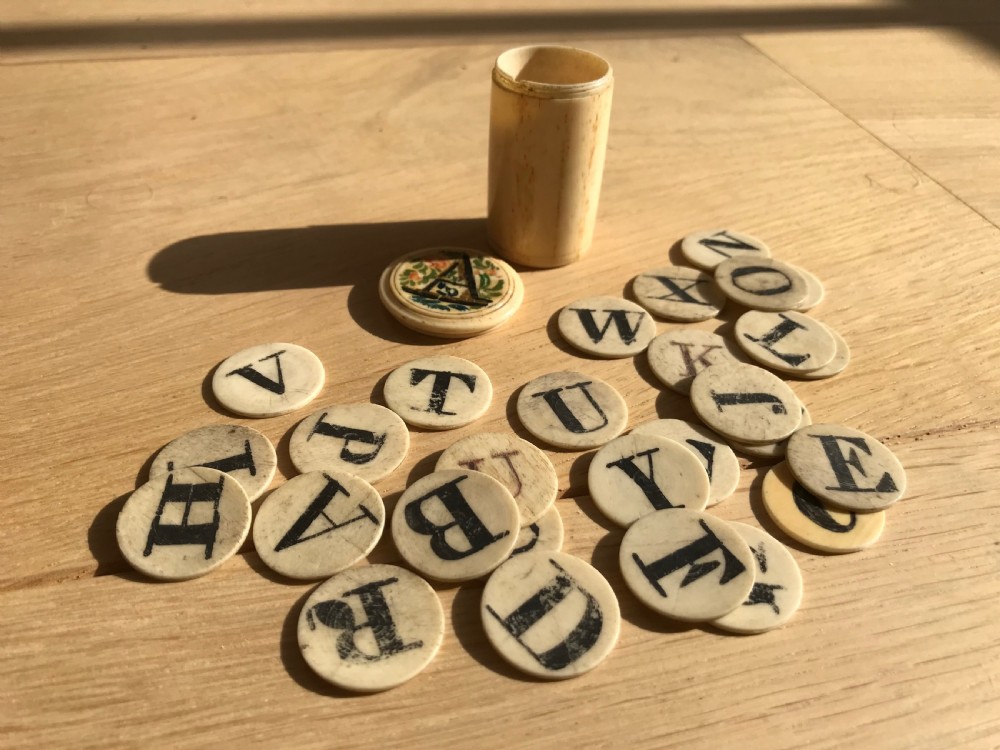 A Georgian Bone Alphabet Set - Complete
