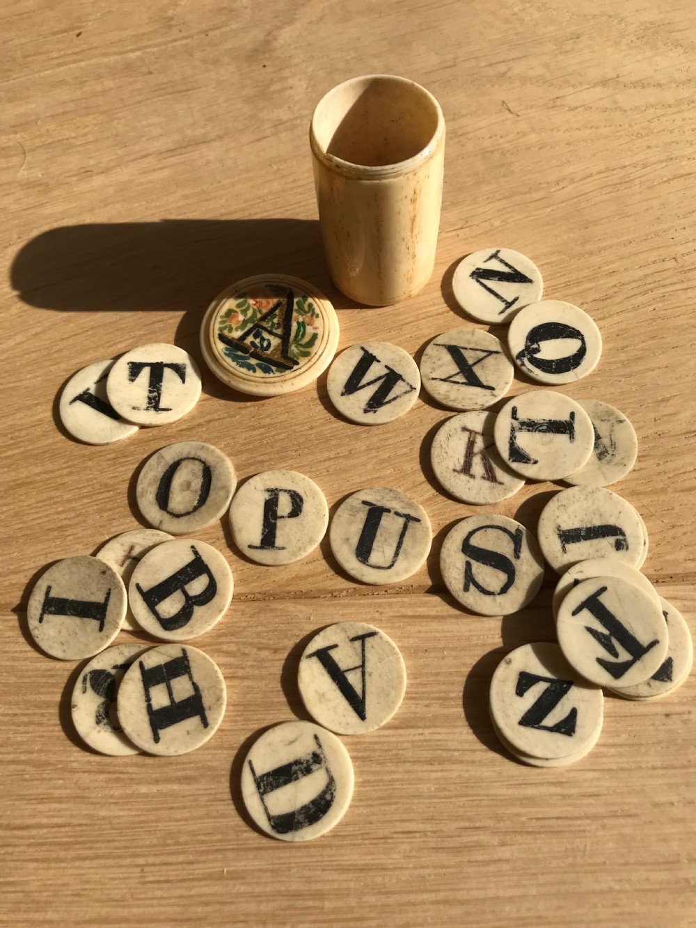 A Georgian Bone Alphabet Set - Complete View II
