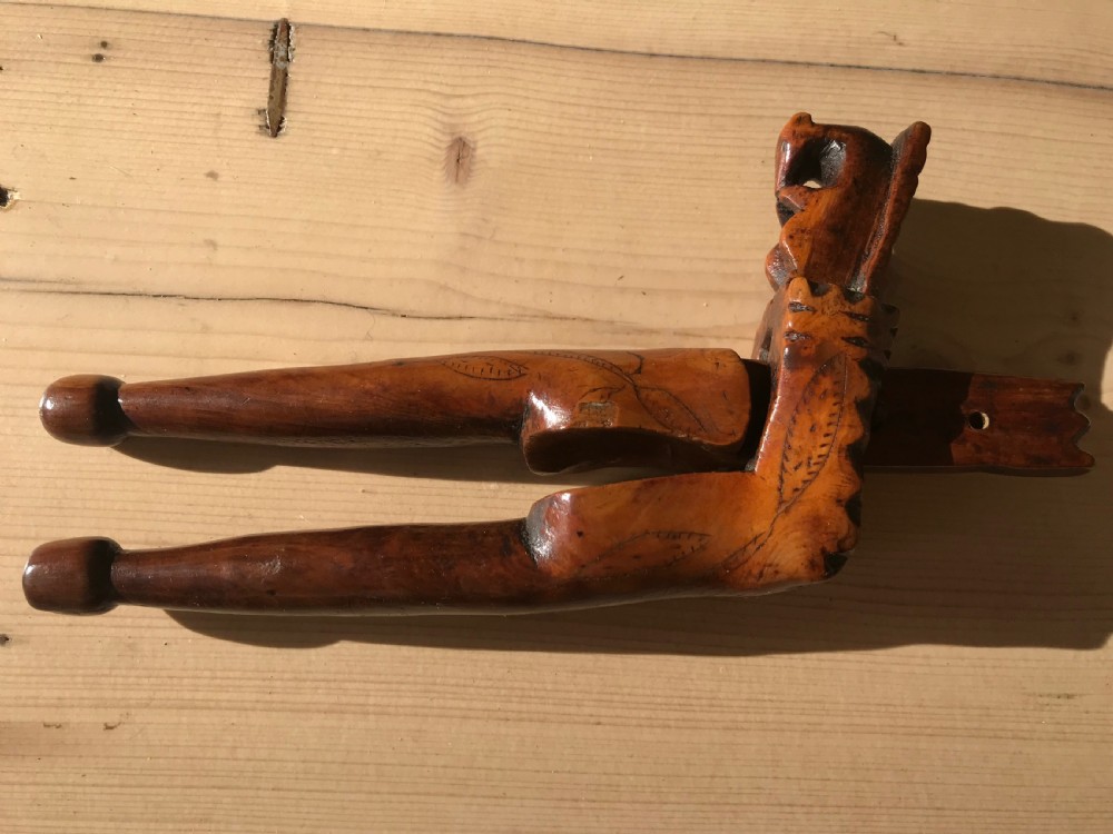 An Early 1700's English Yew Wood Nutcracker - treen