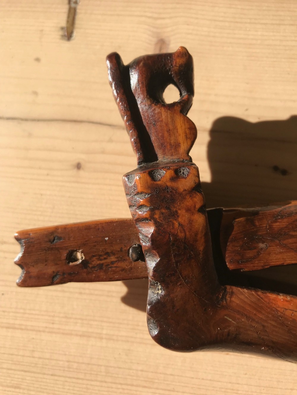 An Early 1700's English Yew Wood Nutcracker - treen View IV