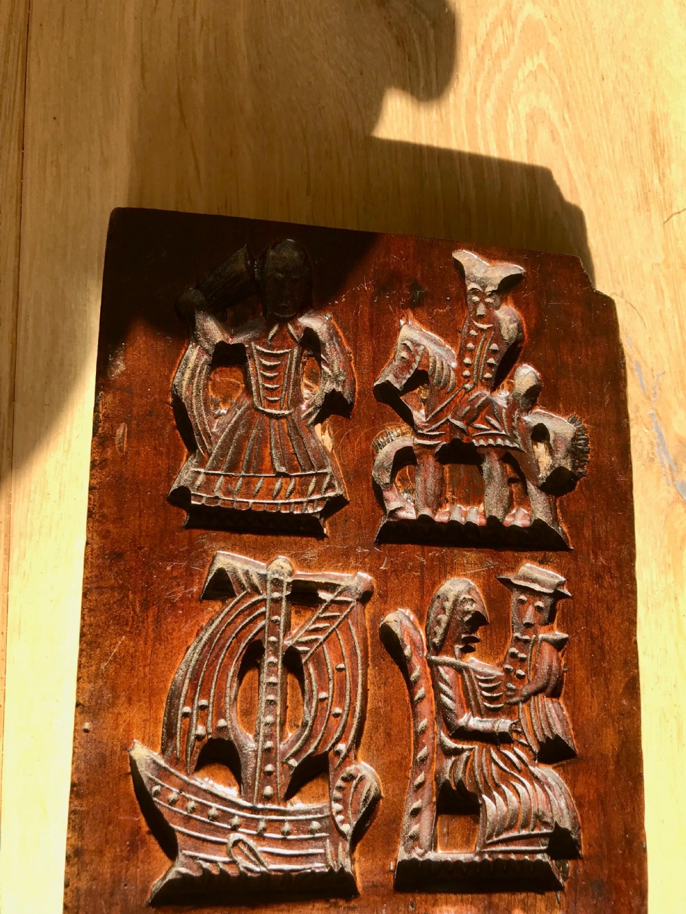 Antique Fruit Wood Biscuit Mould - treen View III
