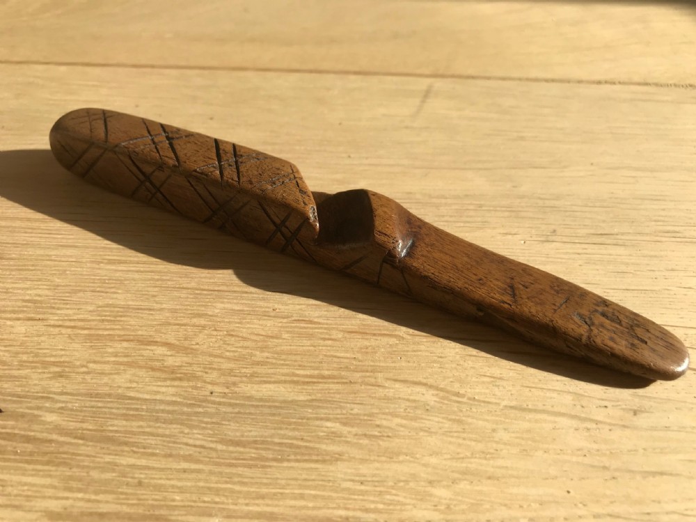 Antique Treen Knitting Sheath - dated 1726