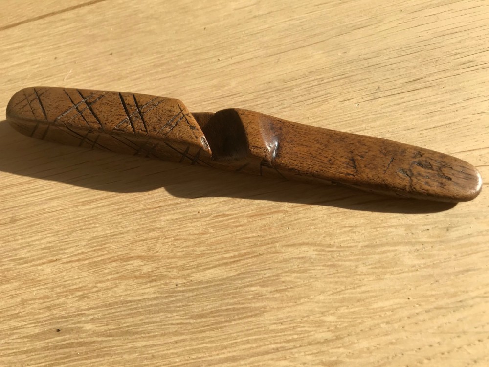 Antique Treen Knitting Sheath - dated 1726 View III