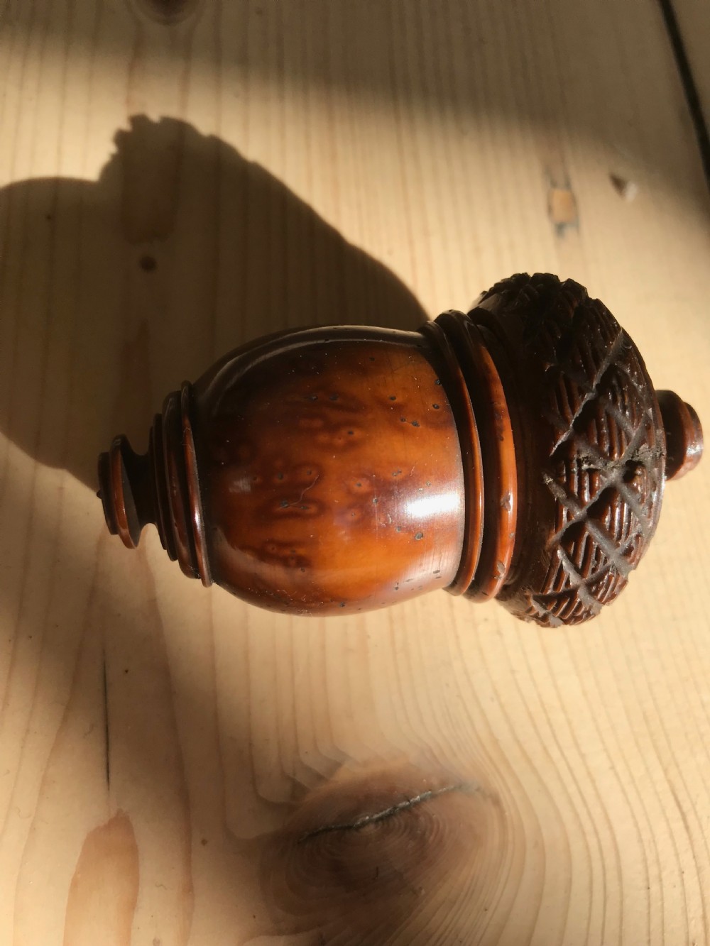 An Antique Coquilla Nutmeg Grater - treen View V