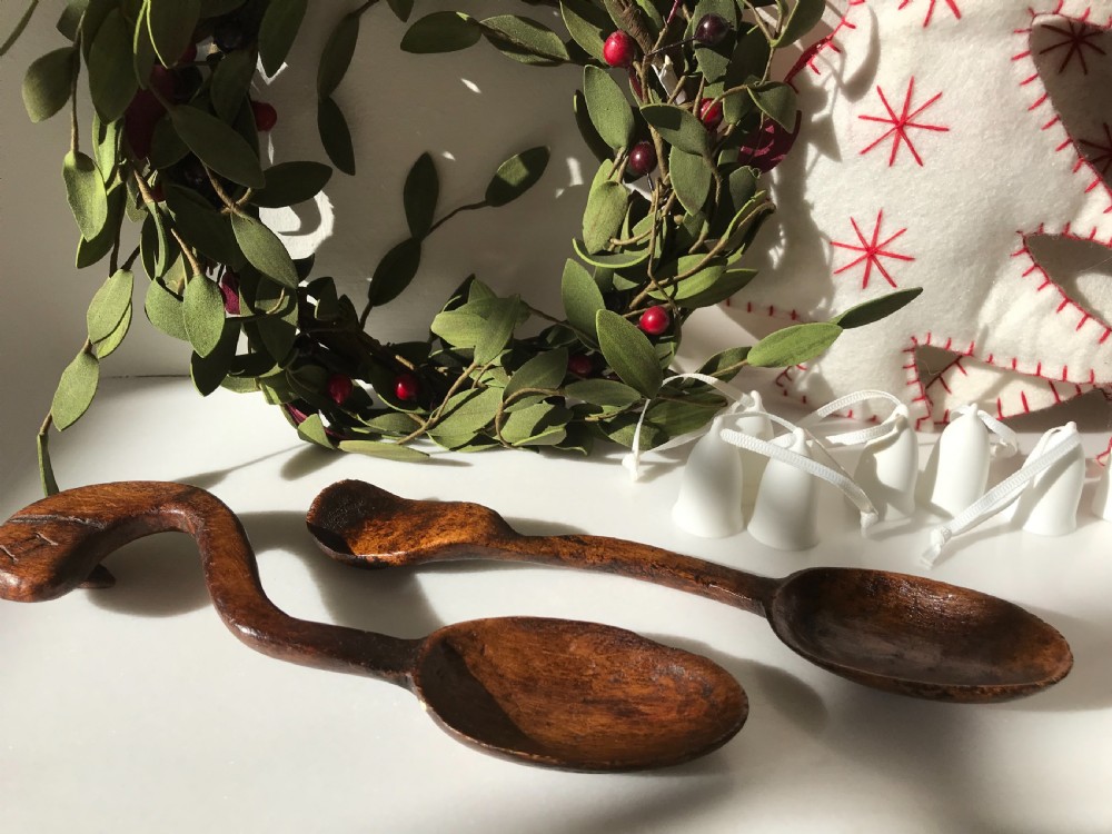 Antique Treen Welsh Spoon View II