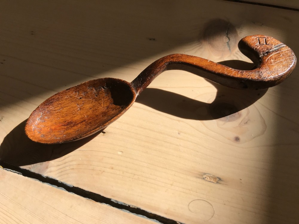Antique Treen Welsh Spoon View V