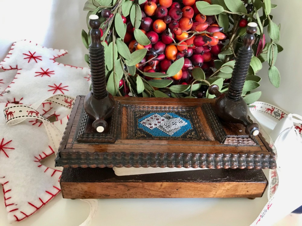 An Unusual Antique Rosewood Card Press - treen View II