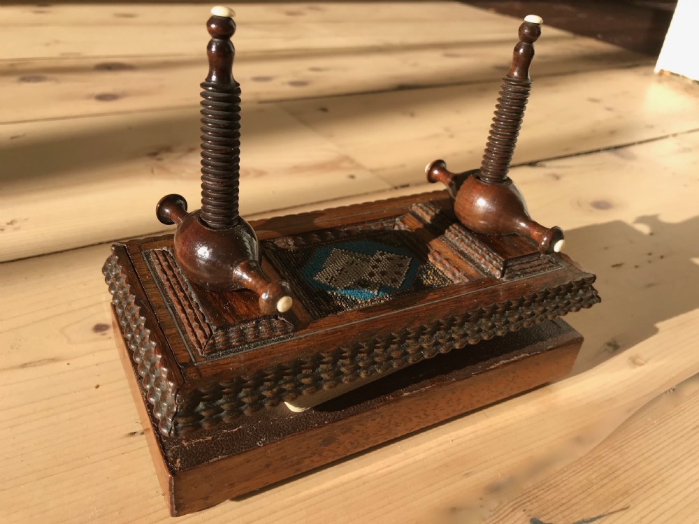 An Unusual Antique Rosewood Card Press - treen View IV