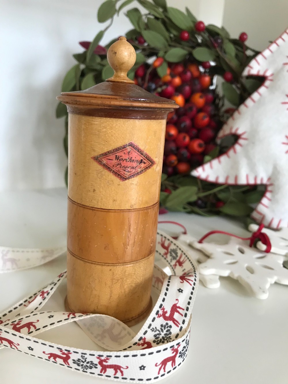 Antique Treen Penner - Early Tunbridge View V