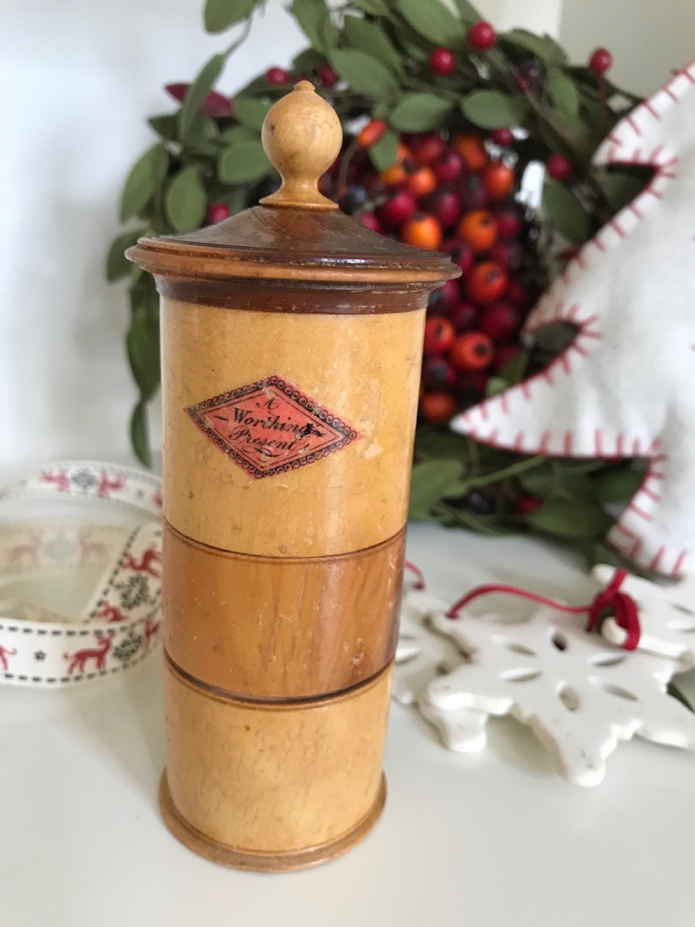 Antique Treen Penner - Early Tunbridge View VI