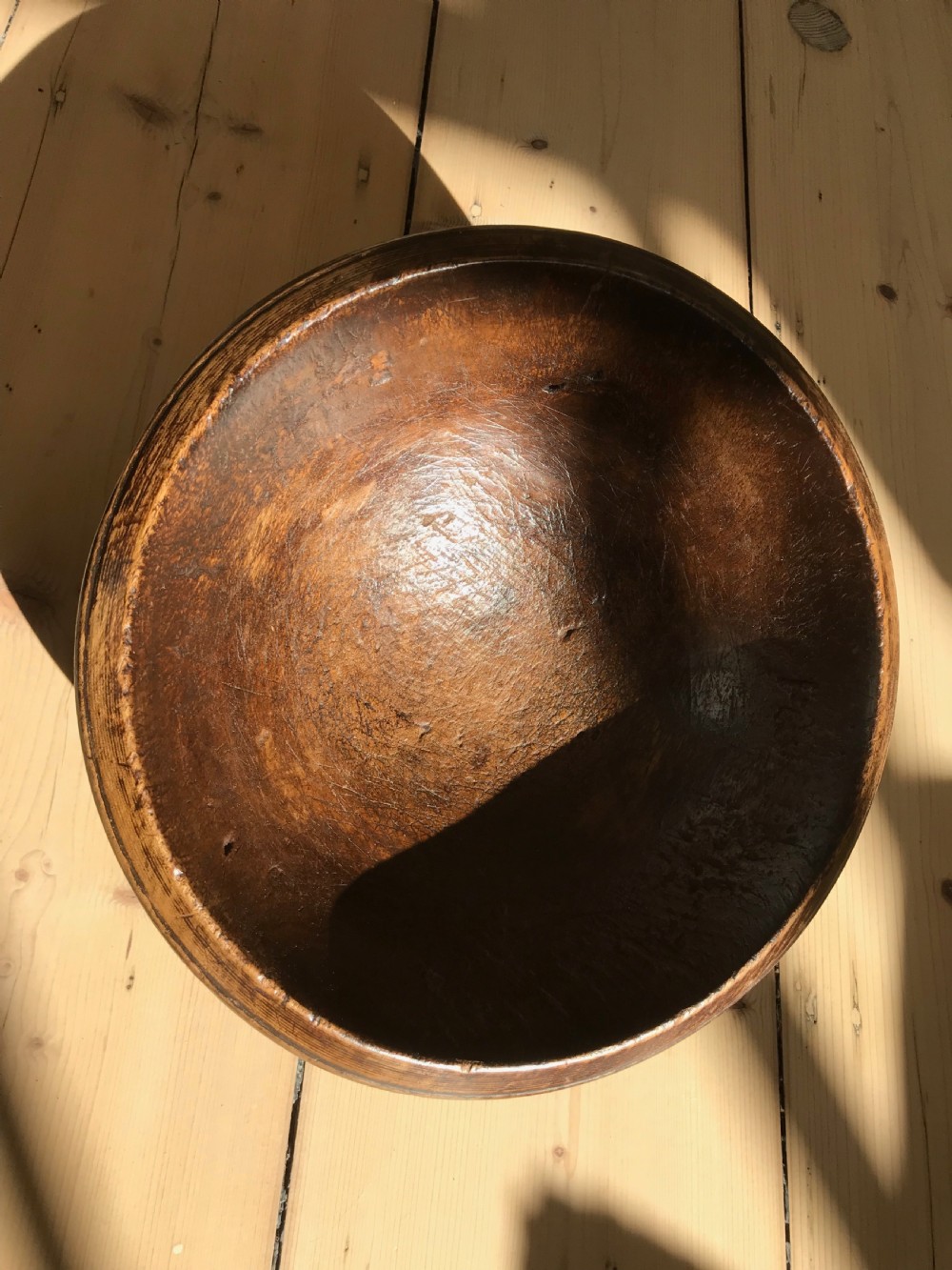 Antique Treen Sycamore Bowl View V