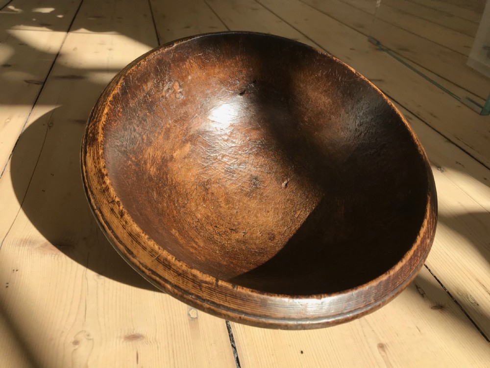 Antique Treen Sycamore Bowl View VI
