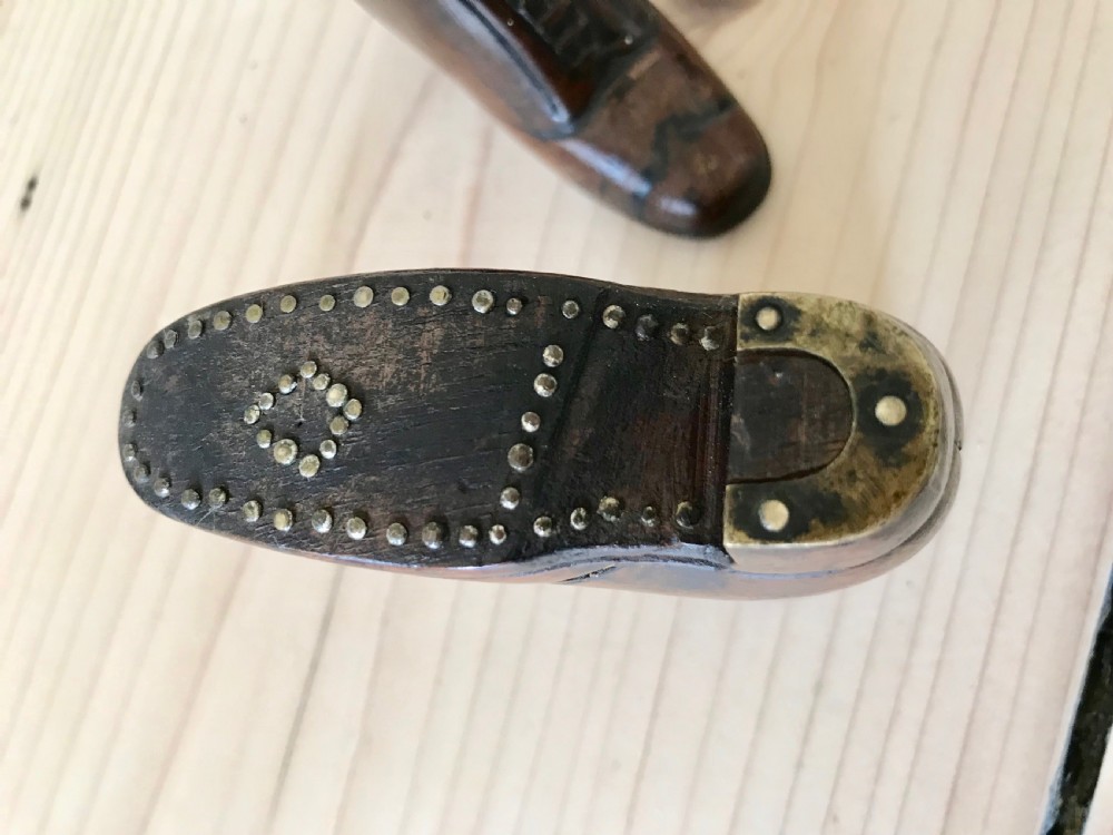 A Pair of Antique Snuff Shoe Boxes View III