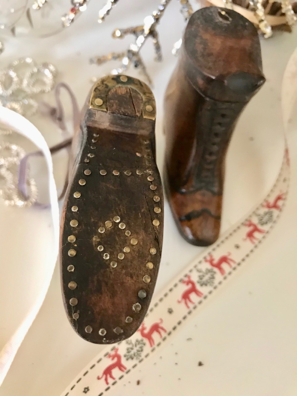 A Pair of Antique Snuff Shoe Boxes View V