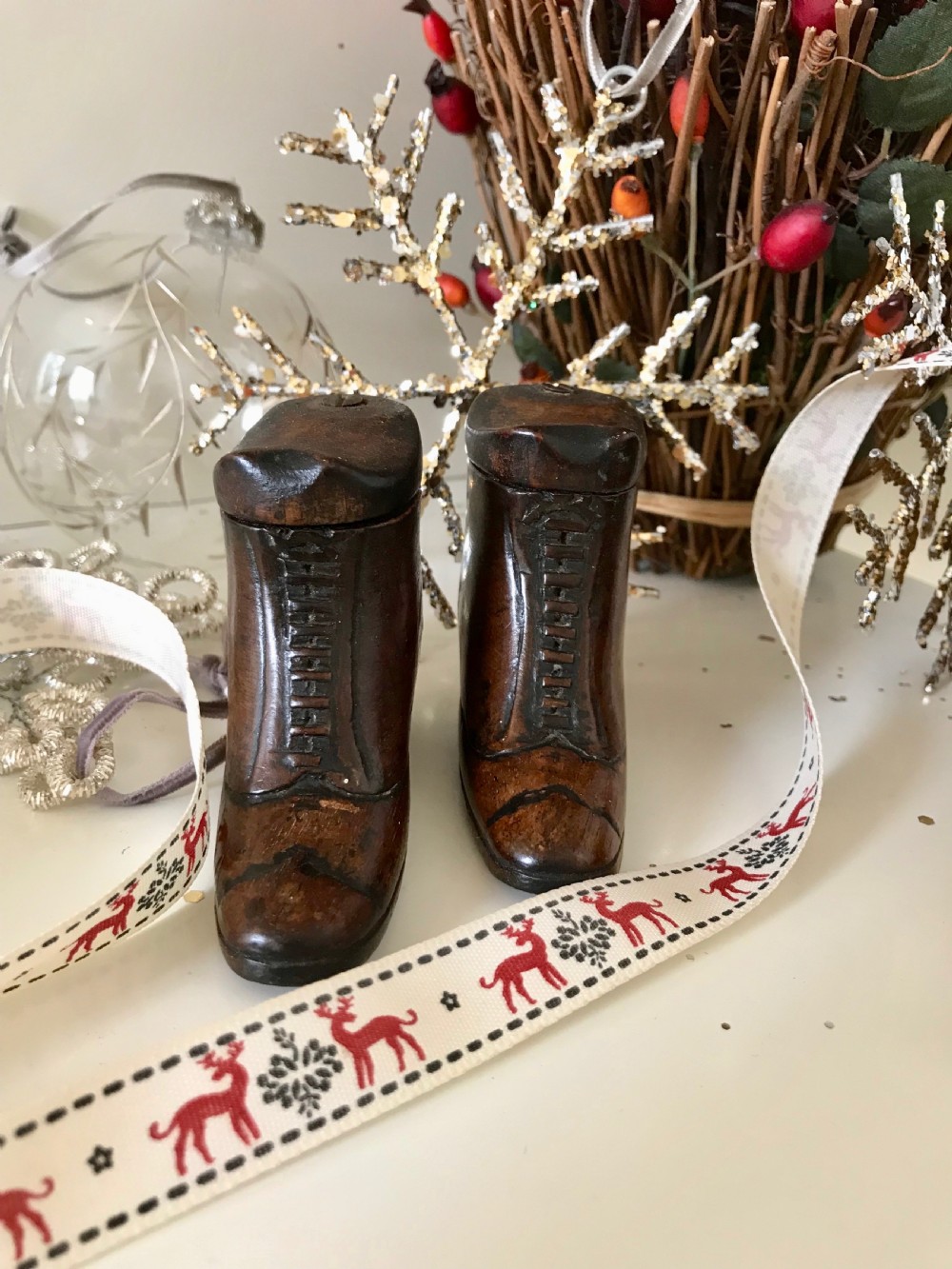 A Pair of Antique Snuff Shoe Boxes View VI