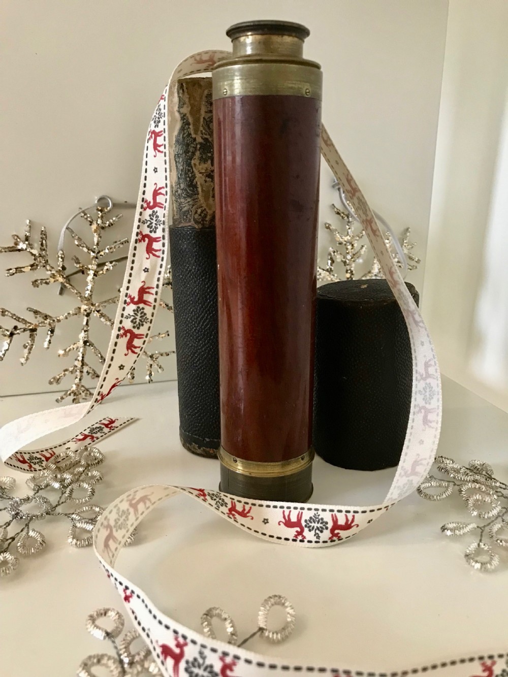 Antique Georgian Three Draw Telescope - Original Case & Maker's Name View III